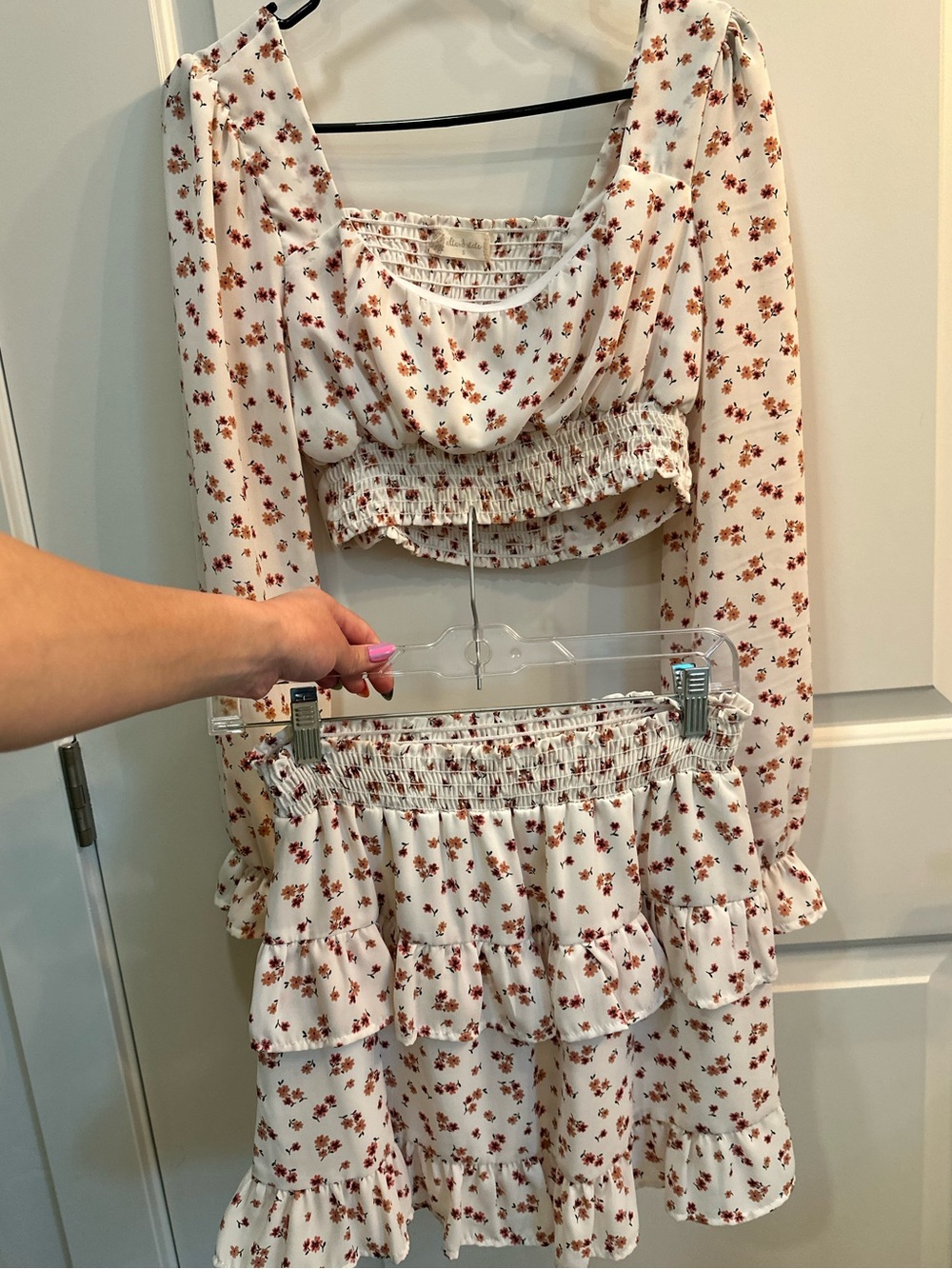 Altar'd State Cream Floral Smocked Two-Piece Set